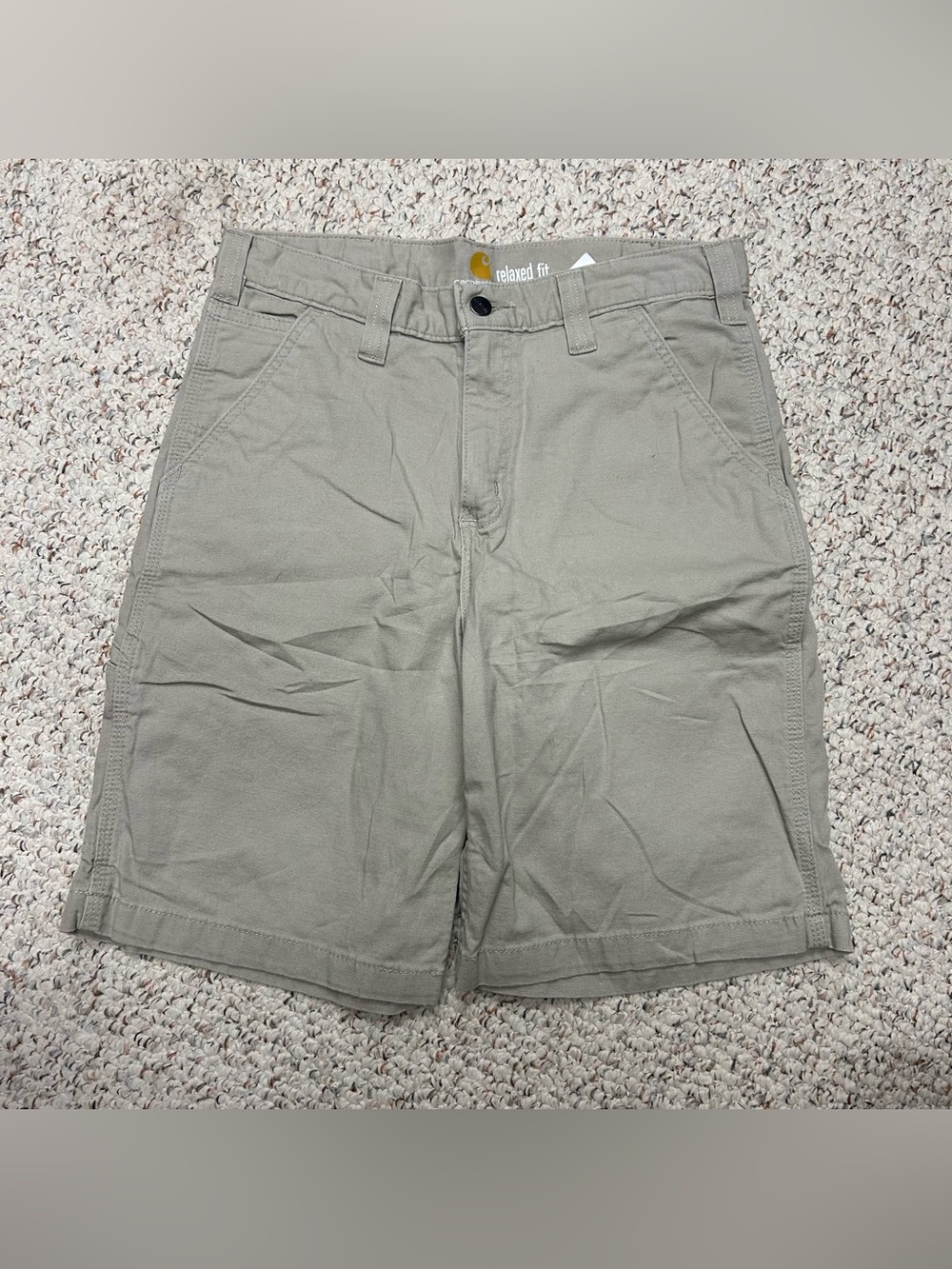 Carhartt Rigby Canvas Short 32x10 Tan Utility Pocket Relaxed Stretch Relaxed Fit - Picture 2 of 6